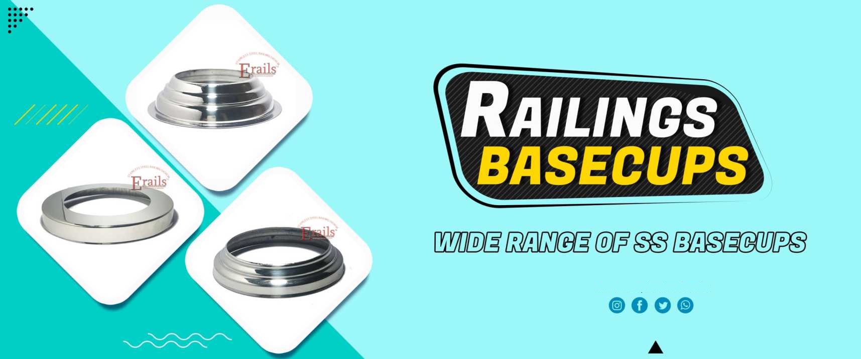 erails railings basecups