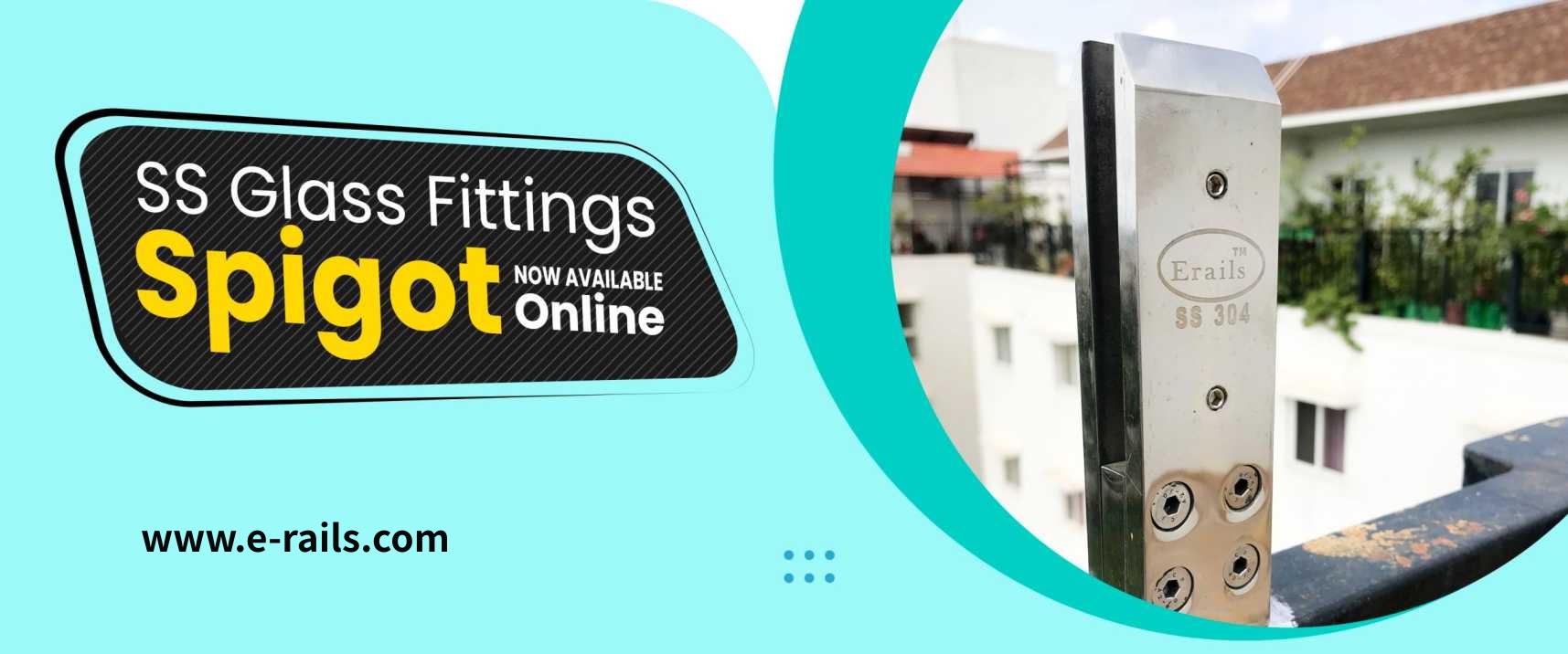 erails glass fitting spigot